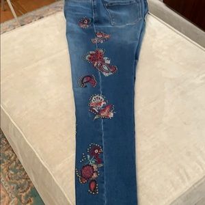 DG2 Stretch Embroidered skinny jeans
